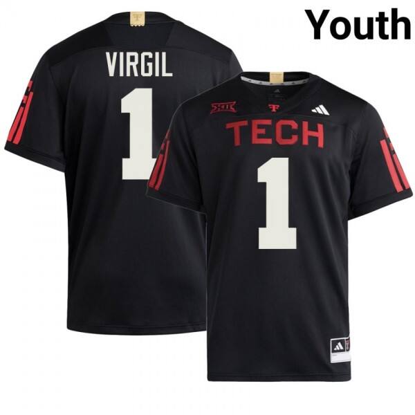 Youth Texas Tech Red Raiders Reggie Virgil #1 Ncaa Red Performance