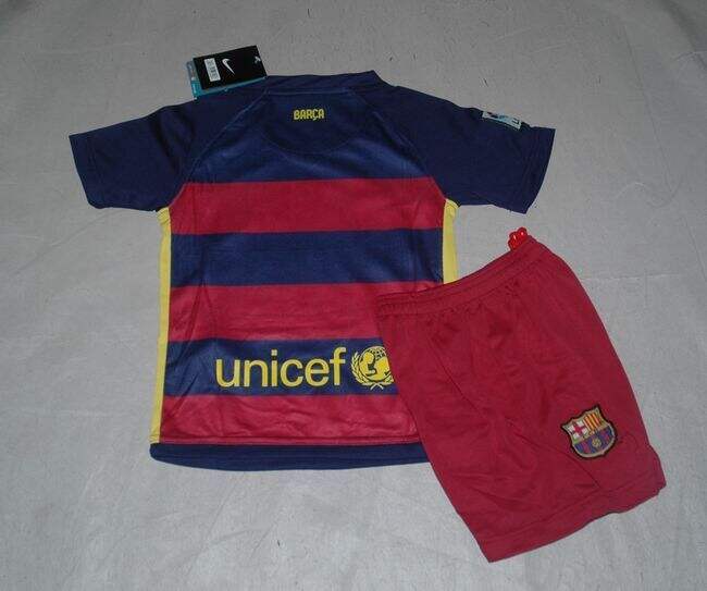 Official Barca Kids Barcelona 201516 Home Soccer Kit ShortsShirt