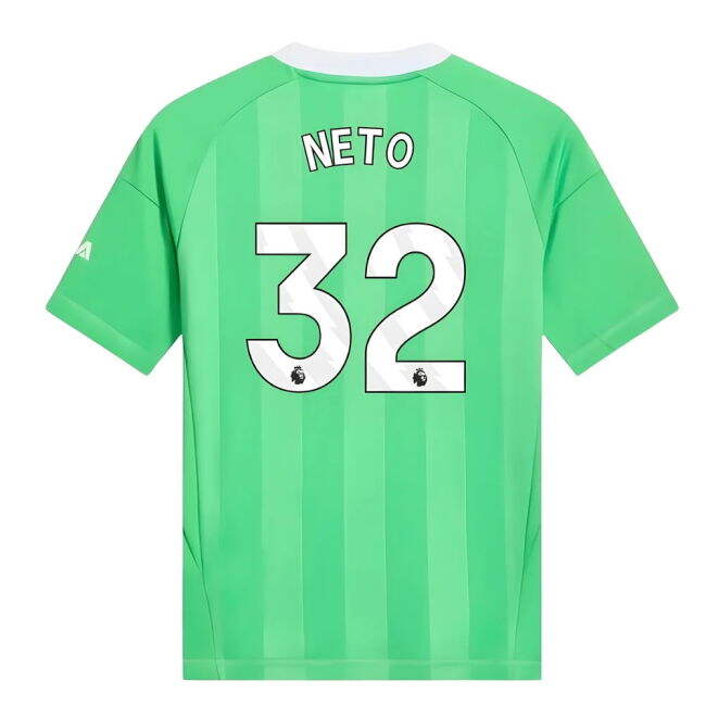 2025-2026 Arsenal Third Goalkeeper Shirt (Green) - Kids (Neto 32)