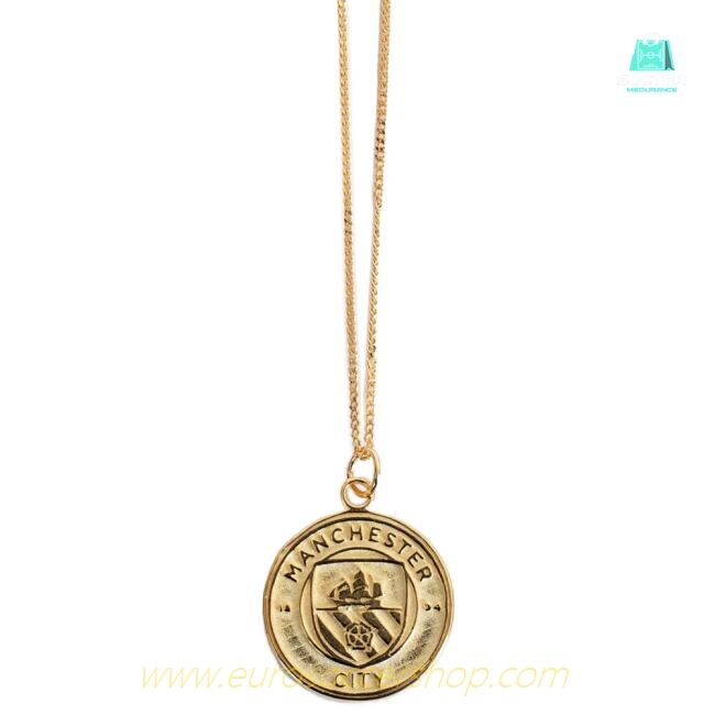 Manchester City FC 18ct Gold Plated on Silver Pendant & Chain