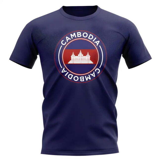 Cambodia Football Badge T-Shirt (Navy)