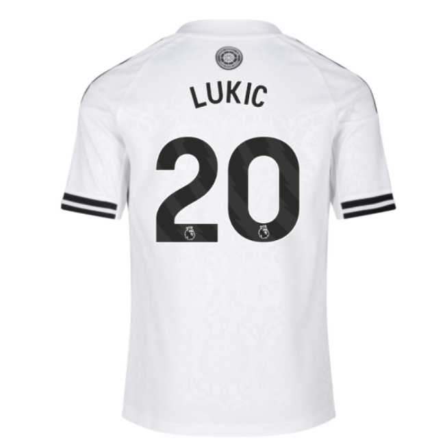 Fulham 2025-20 Home Football Shirt Featuring Lukic 20 L M S Kids