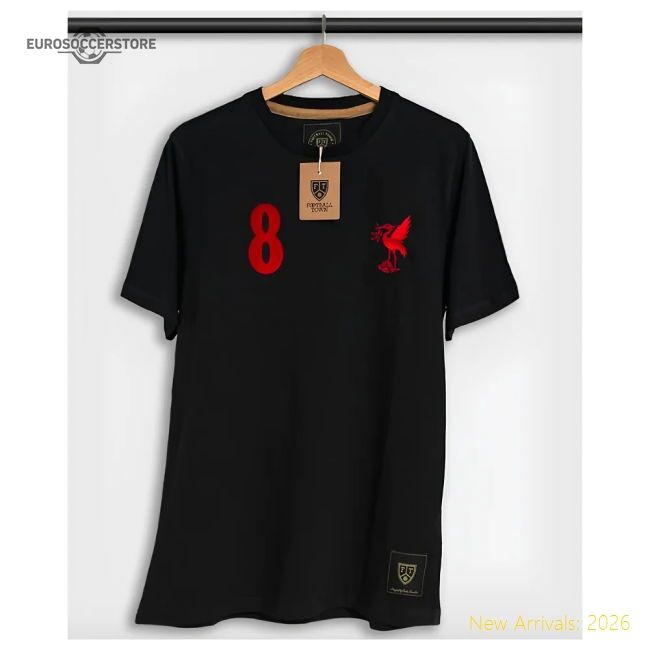Official Liverpool Steven Gerrard The Bird Black 8 Shirt - Premium