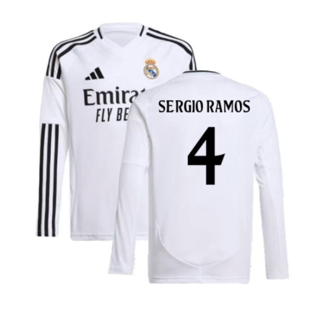 Home Shirt for Real Madrid Long Sleeve 2024-2025 (Junior