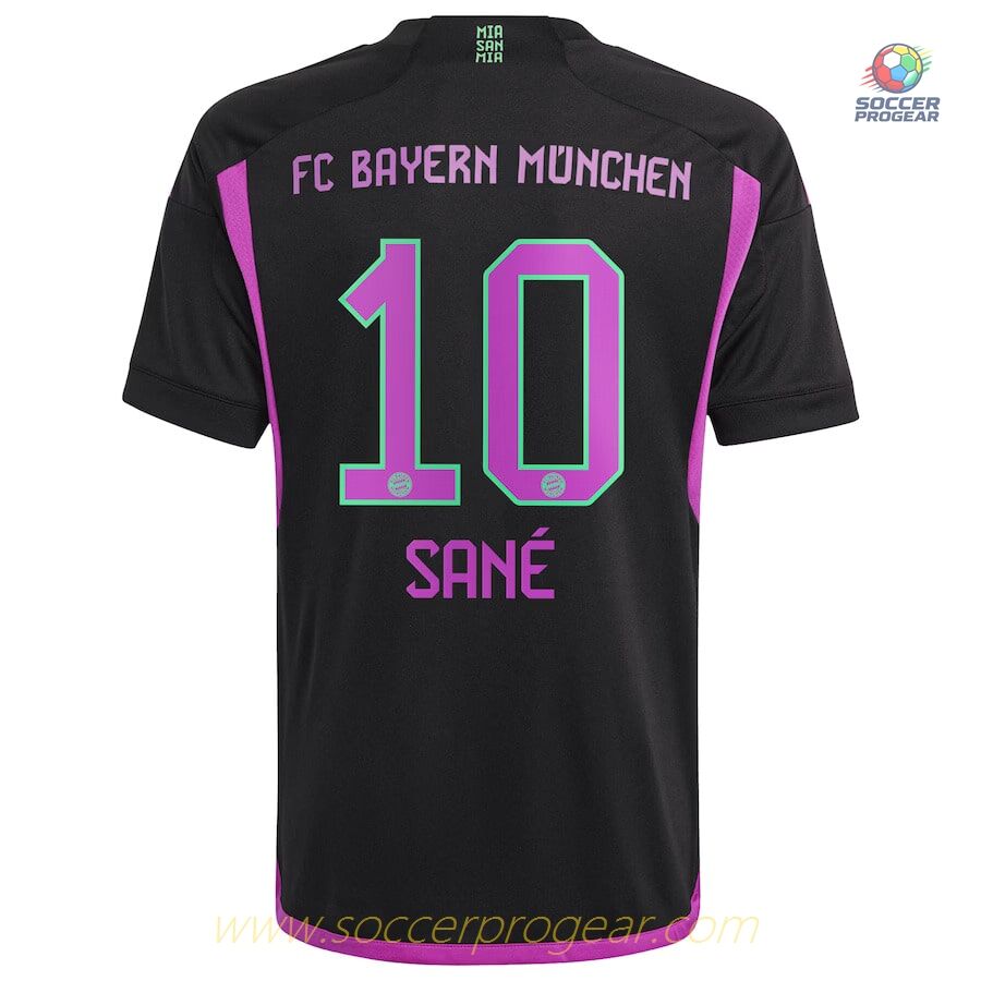 Bayern Munich Youth Soccer Uniform Team Shirt 2023 2024 Away Sané