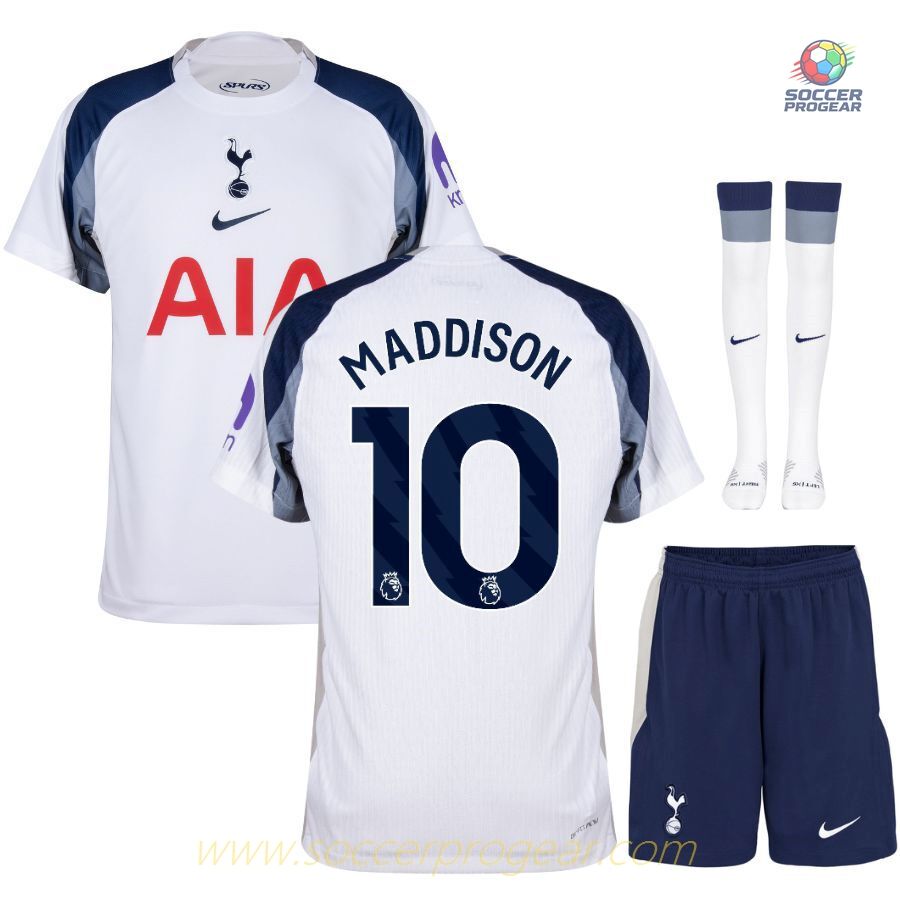 Tottenham Home Soccer Kit Children Shirt 2025/26 Collection Maddison