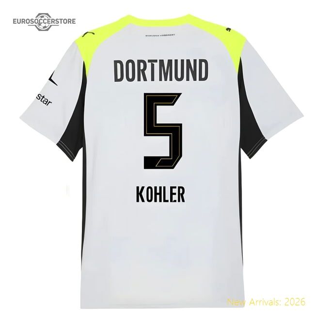 Supporter 2025-2026 Borussia Dortmund Away Shirt (Kohler 5)