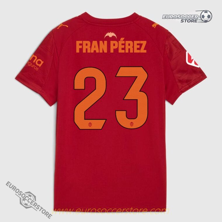 FRAN PÉREZ's 23 Away Jersey for Valencia CF in the 25-26 Season