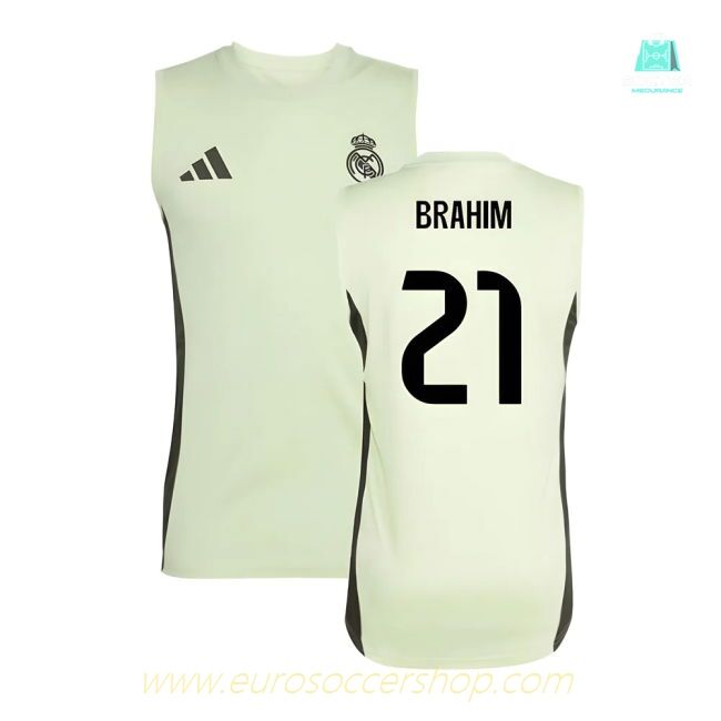 2025-2026 Real Madrid Sleeveless Training Jersey (Almost Lime) (Brahim 21)