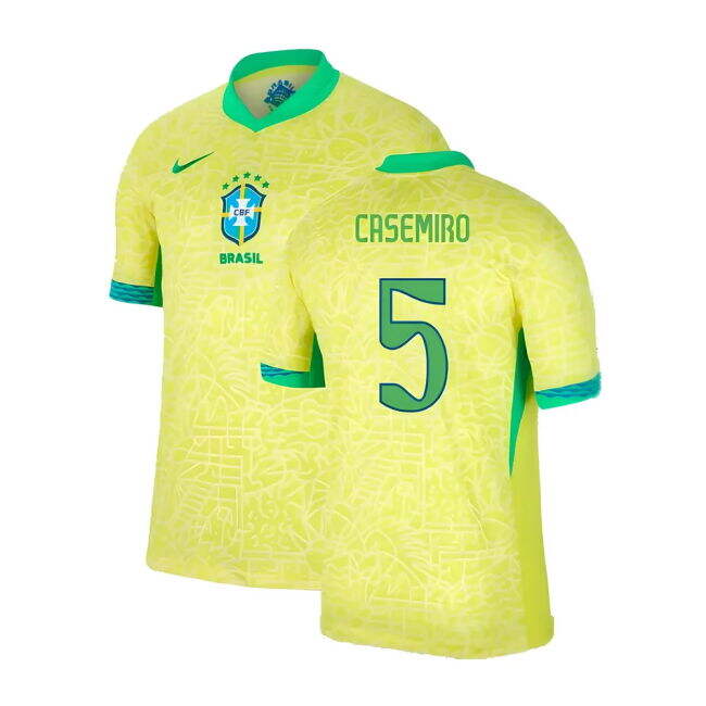 National 2024-2025 Brazil Home Shirt (Casemiro 5) Match