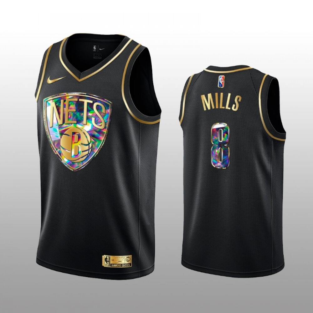 Elite Brooklyn Nets 8 Black Jersey Golden Edition - Must-Have Jersey