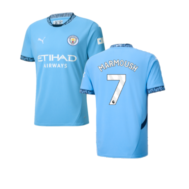 Trendy Man City 2024-2025 Man City Home Shirt (Marmoush 7) for Supp...