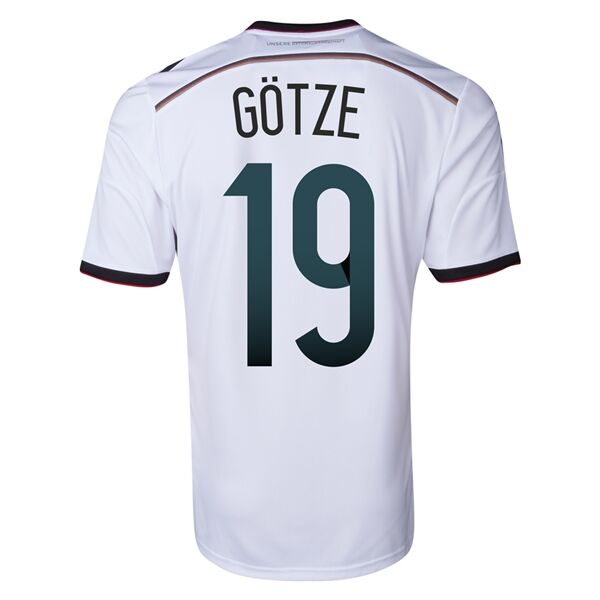 2014 Germany 19 GOTZE Home White Soccer Jersey Shirt - Official