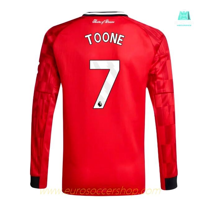2025-2026 Man Utd Long Sleeve Home Shirt (Kids) (Toone 7)