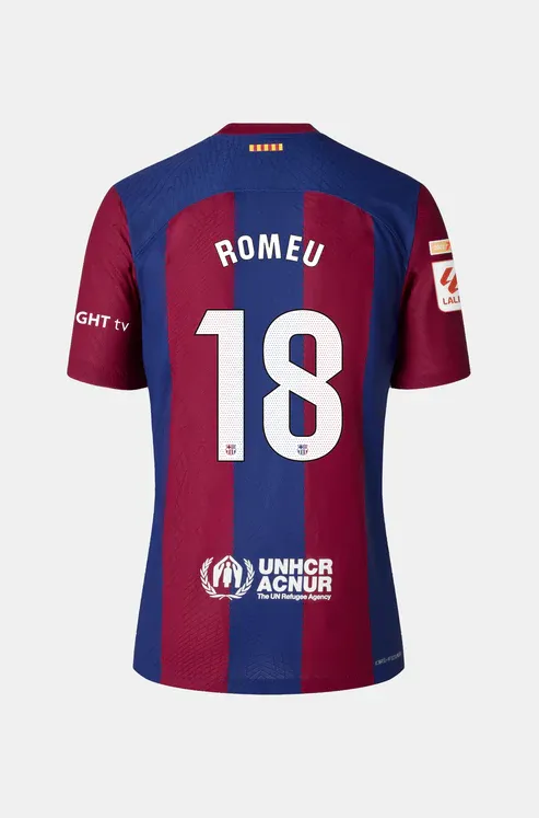 23-24 Season Barcelona ROMEU No.18 Home Football Jersey