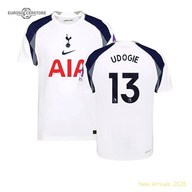 2025-2026 Tottenham Hotspur Hotspur Authentic Home Shirt (udogie 13)