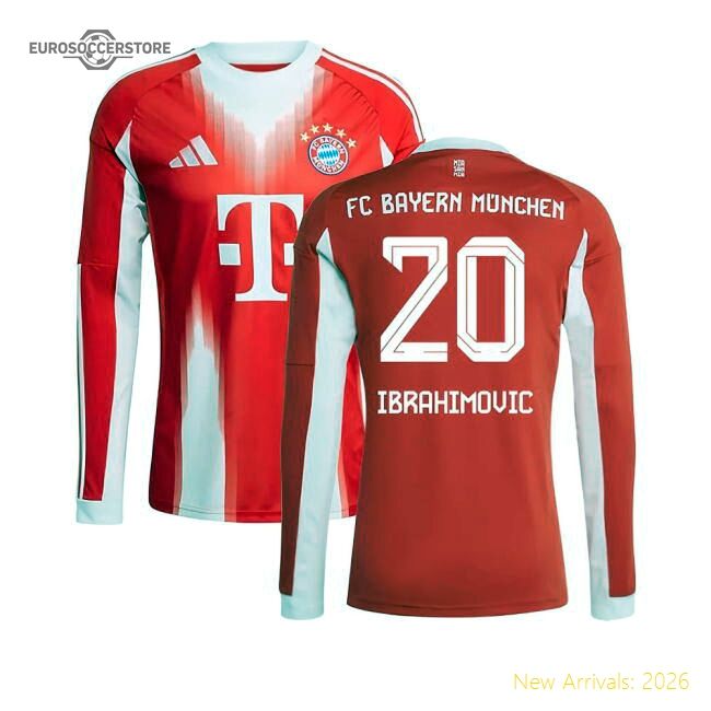 2025-2026 Bayern Munich Long Sleeve Home Kit (ibrahimovic 20)