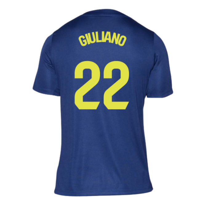 2025-2026 Atletico Madrid Pre-Match Shirt (Blue-Yellow) (Giuliano 22)