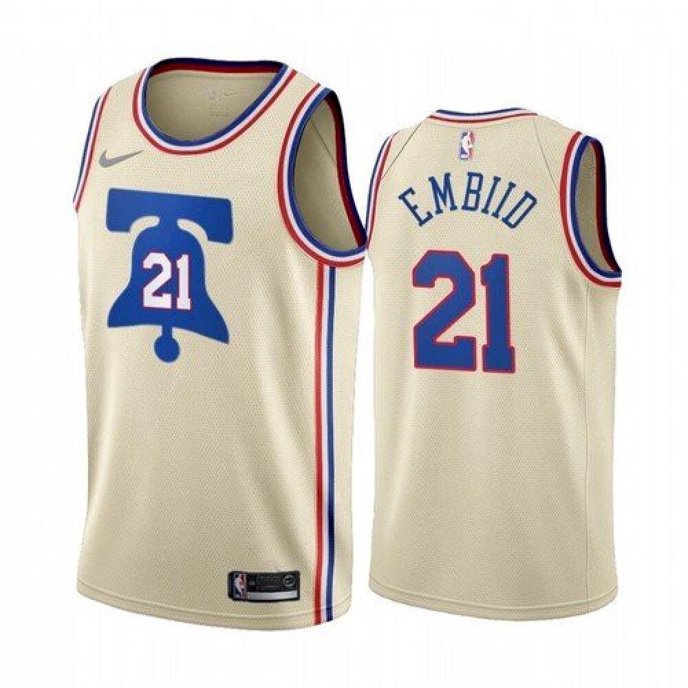 Game Day High-Quality Men's 76ers #21 Joel None Basketball Jersey