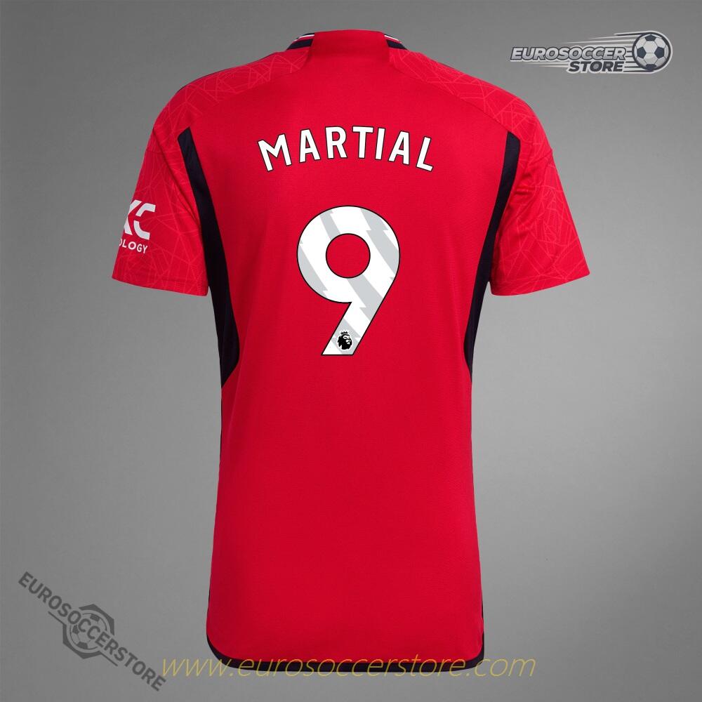 Manchester United's MARTIAL 9 Home Jersey for the 23-24 season.