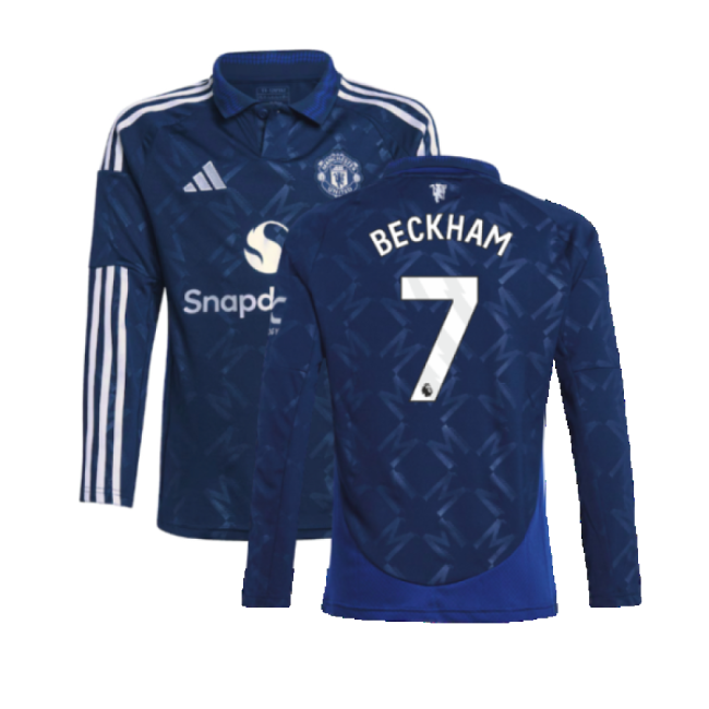 Stylish Man Utd 2024-2025 Man Utd Long Sleeve Away Shirt (Kids) (Be...