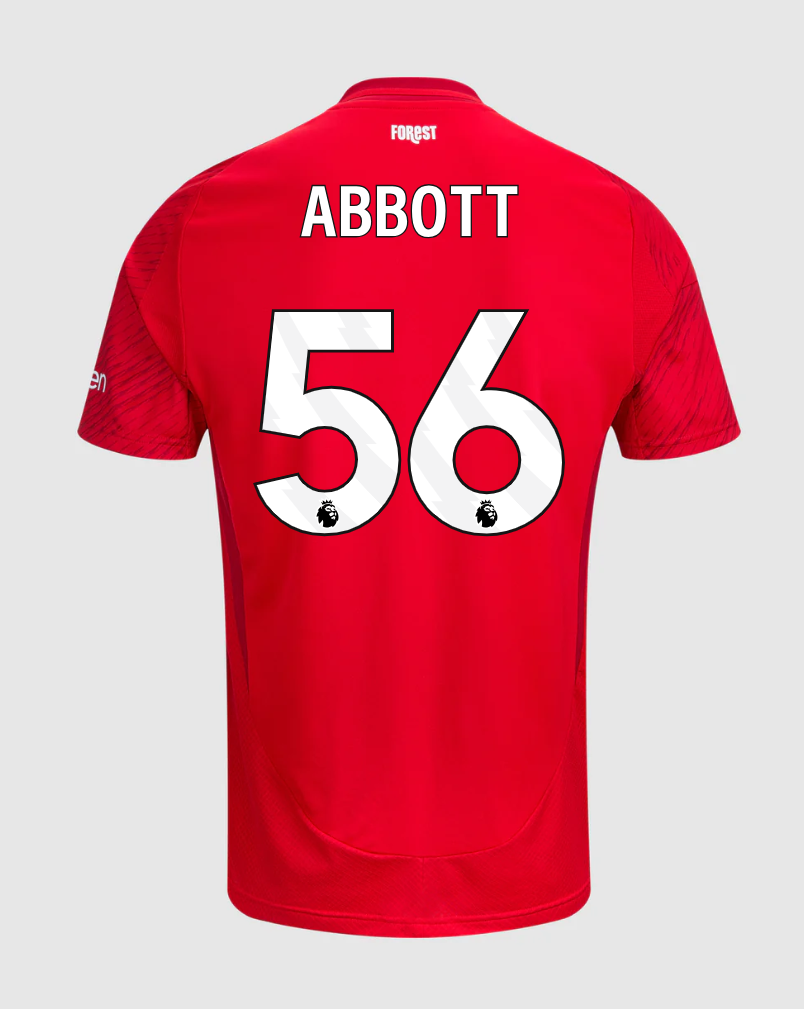 Nottingham Forest 24-25 Season Home Abbott 56 Football Jersey