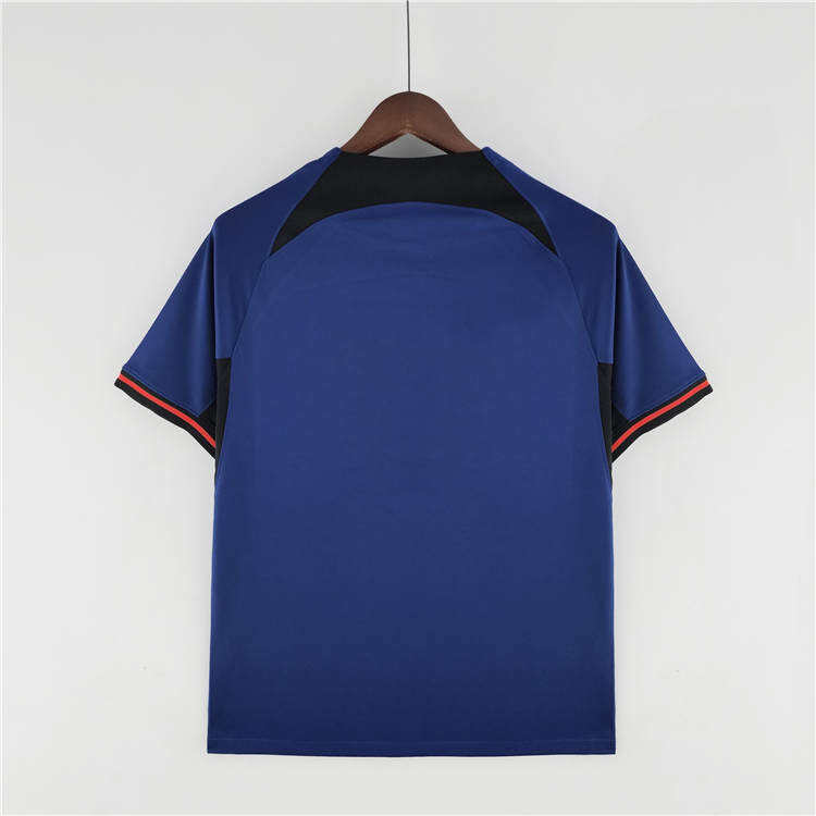 Comfort Fit World Cup 2022 Netherlands Soccer Shirt Away Blue
