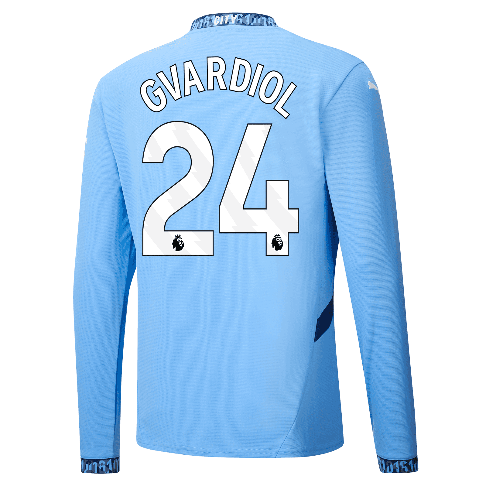Josko Gvardiol's 24-25 Season Home Long Sleeve Jersey for Manchester City