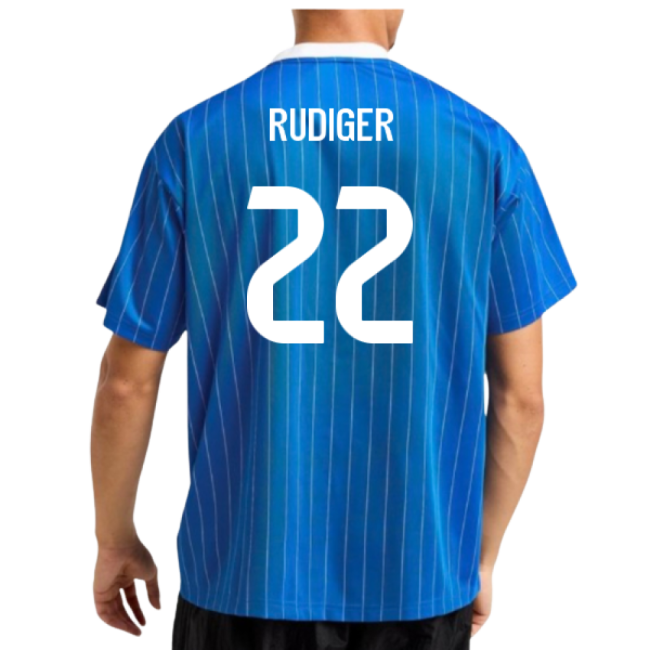 2025-2026 Real Madrid Icon Shirt (Blue) (Rudiger 22) - Match Day Re...