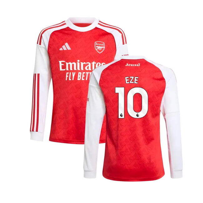 replica 2025-2026 Arsenal Long Sleeve Home Shirt (Kids) (Eze 10)