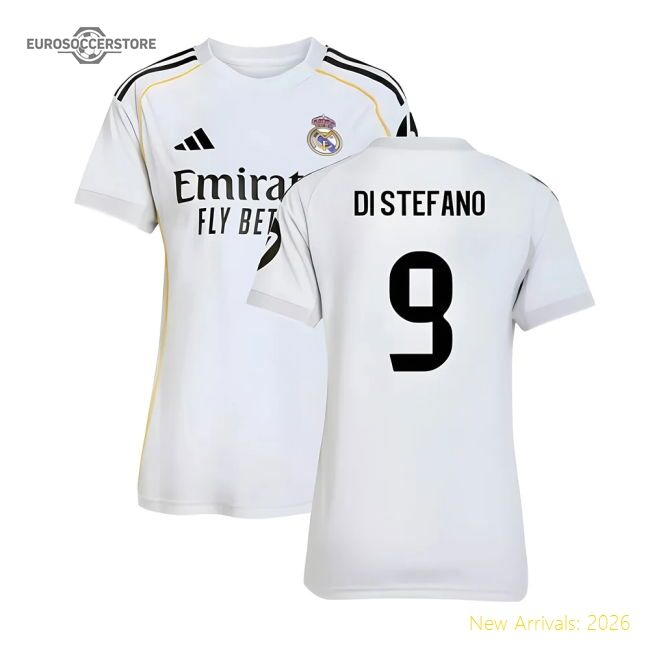 Top-grade 2025-2026 Real Madrid First Jersey (womens) (di Stefano 9)