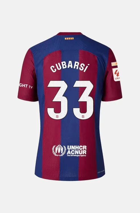 Barcelona's CUBARSÍ Home Jersey, numbered 33, for the 23-24 season.