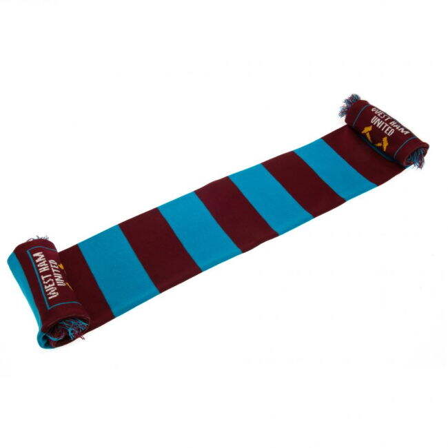 Retro West Ham West Ham United FC Narrow Bar Scarf for Supporter Gear