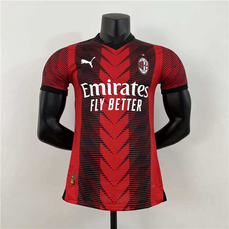 AC Milan Football Shirt 2324 Home Red Soccer Jersey Shirt Authentic
