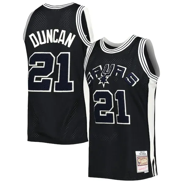 Tim Duncan SAS Swingman Jersey - premium vintage - Black game-day
