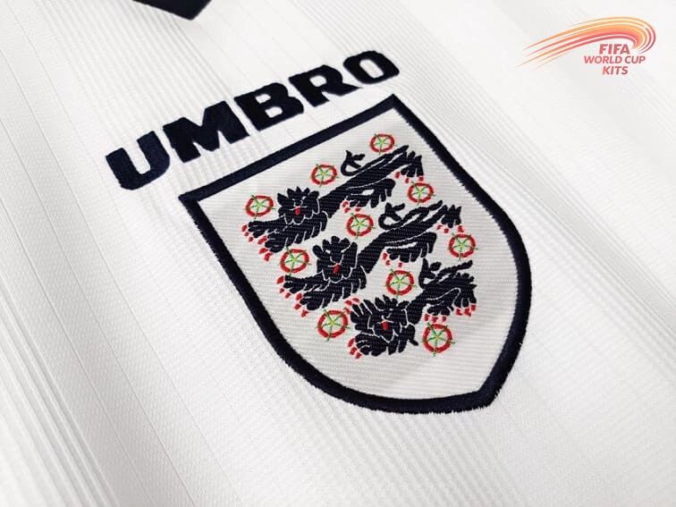 England 1996 European Cup Home Long Football Kit