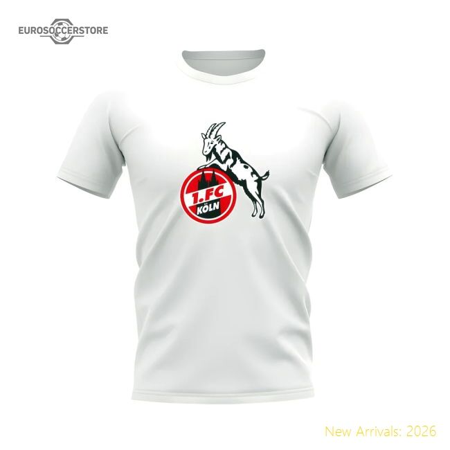 Premium Trending Fc Koln Badge T-Shirt (White)