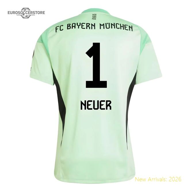 2025-2026 Bayern Munich Home Goalkeeper Shirt (glory Mint) (neuer 1)