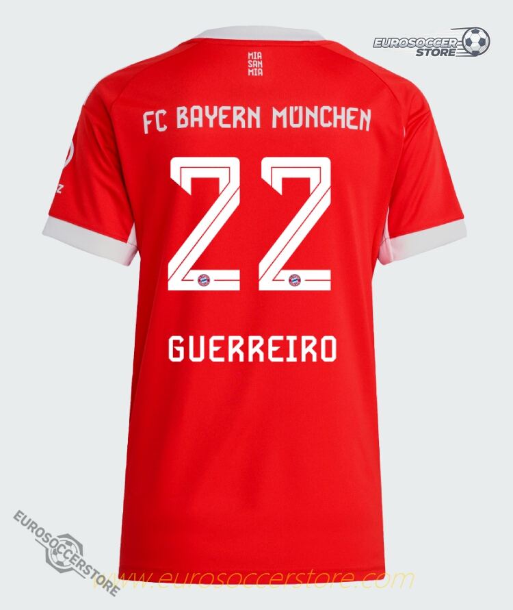 Bayern Munich Women's Home Jersey 25-26 Featuring Guerreiro 22