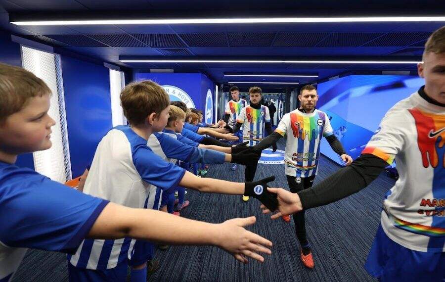 BrightonHove Albion 2425 Rainbow Laces Soccer Jersey Football Shirt -