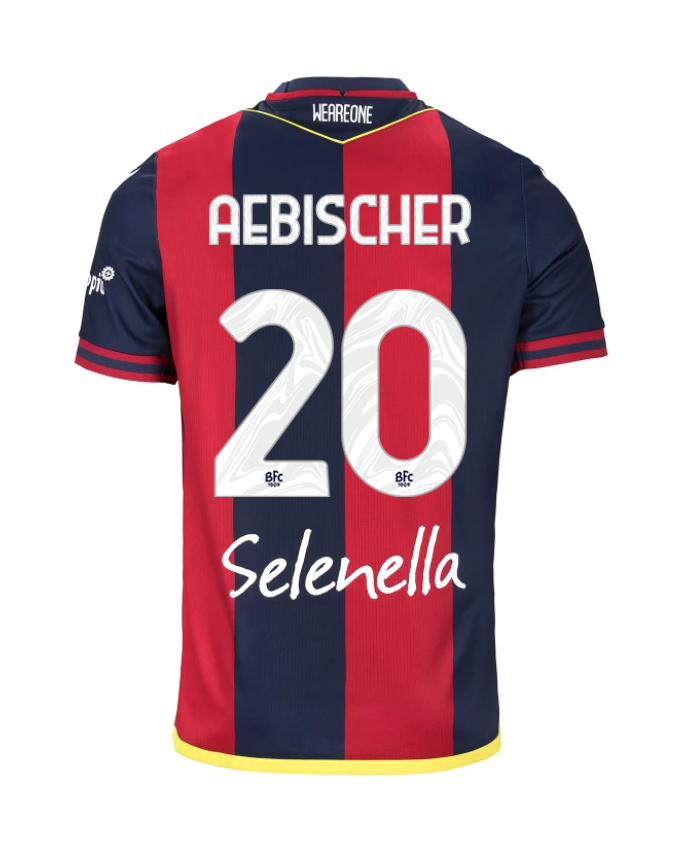 Bologna 24-25 Season Home Jersey with AEBISCHER 20 Printing