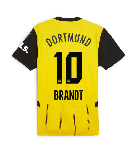 Borussia Dortmund 24-25 Season Home Jersey Featuring Brandt #10
