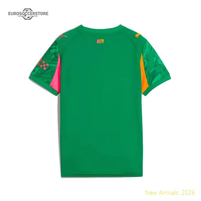 Authentic 2025-2026 Man City Goalkeeper Away Shirt (green) - Kids