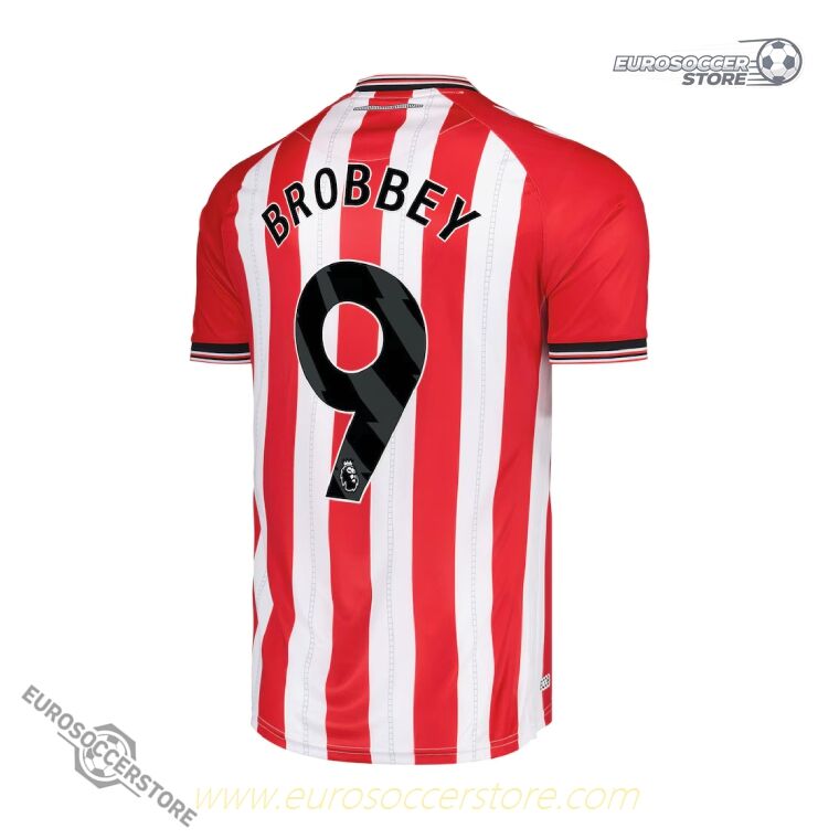 Sunderland's 25-26 Home Jersey featuring BROBBEY with the number 9
