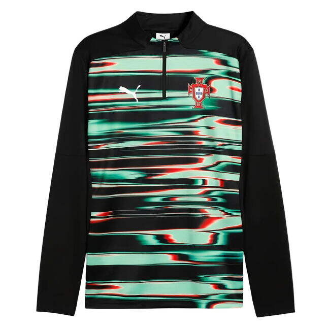 2025-2026 Portugal Prematch 1/4 Zip Top (Black)