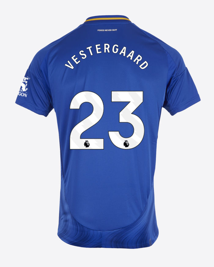 VESTERGAARD's 23rd Leicester City Home Jersey for the 24-25 season.