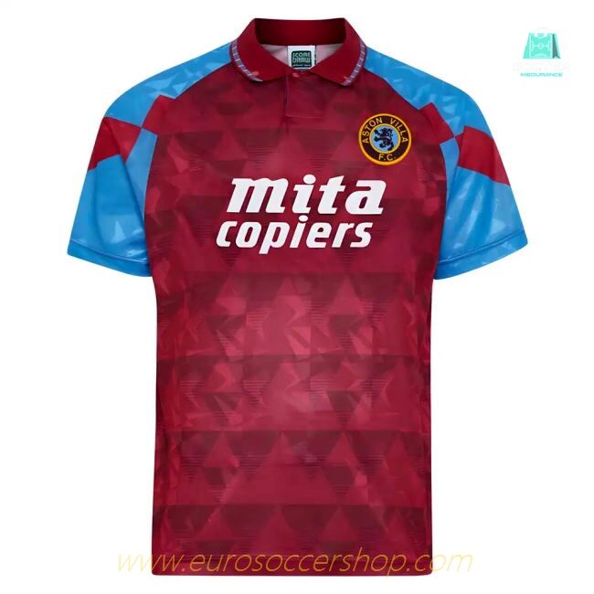 Score Draw Aston Villa 1990 Retro Football Shirt (McGrath 5)