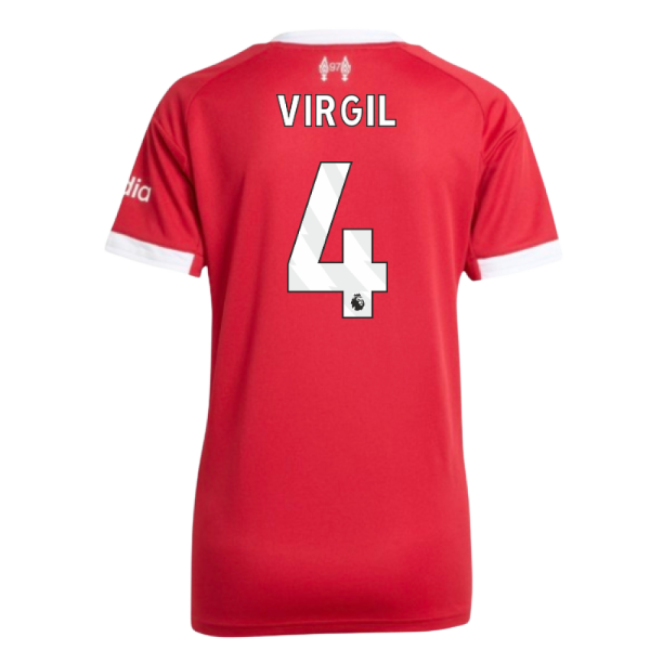 Liverpool Liverpool Home Shirt Womens Virgil #4 Premium Quality In...