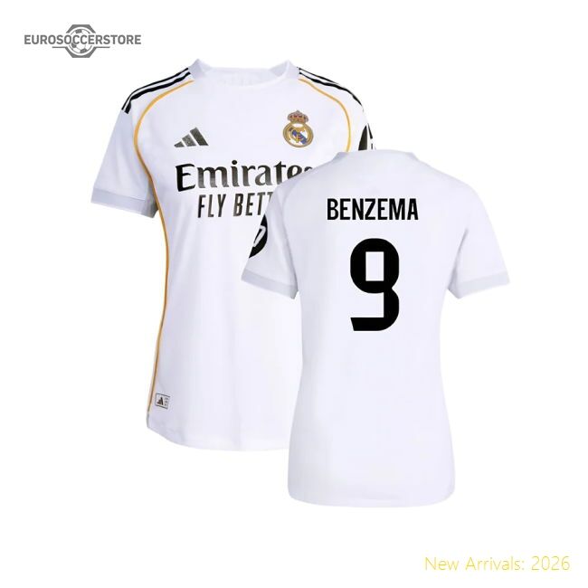 Real Madrid Benzema Official Home Jersey Laliga Performance Fabric