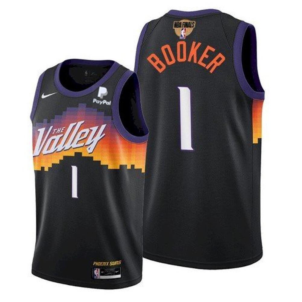 Performance Affordable Men's Suns #1 Devin Black Basketball Jersey